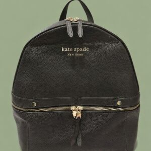 Kate Spade Black Backpack with Gold Details